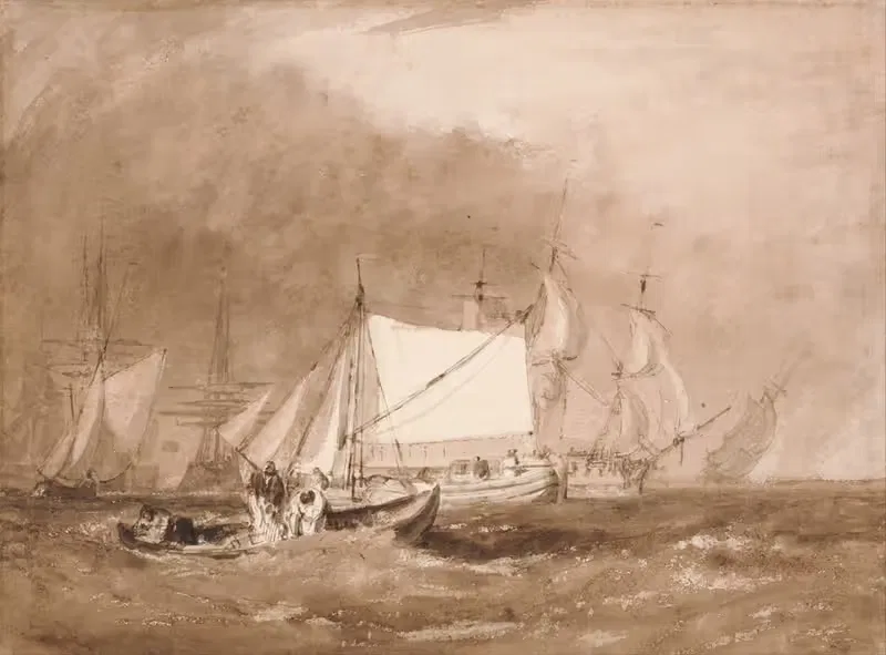 Shipping Scene, with Fishermen — Joseph Mallord William Turner