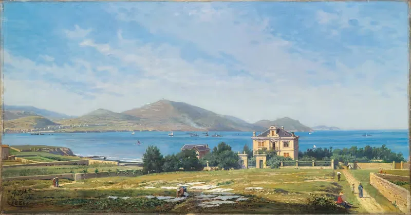 View of El Abra, Bilbao, from Algorta — Juan de Barroeta