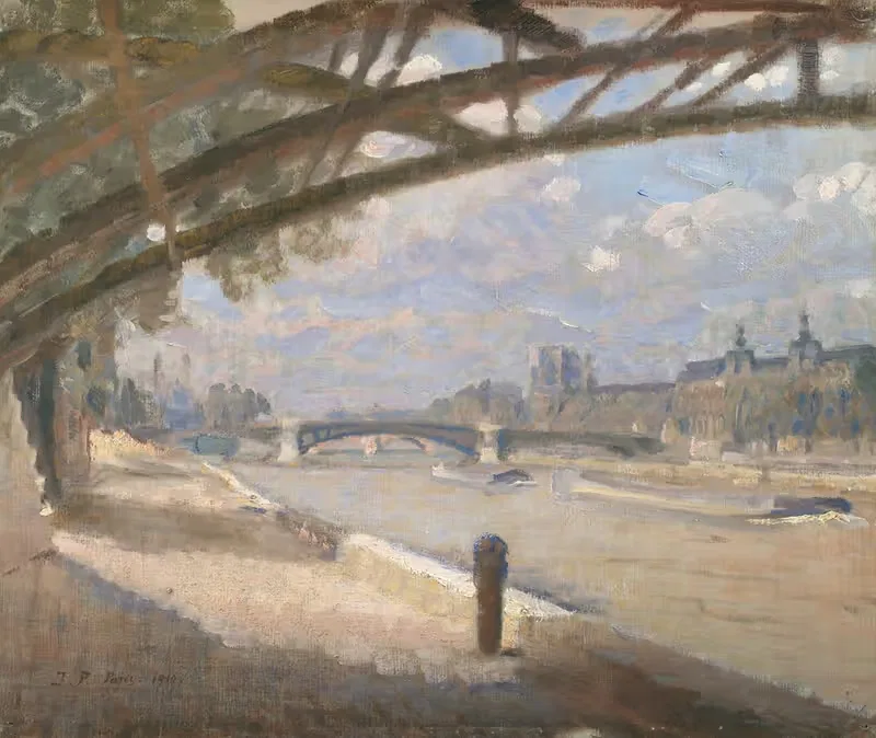 Under the Pont des Arts, Paris. Noon — Julius Paulsen