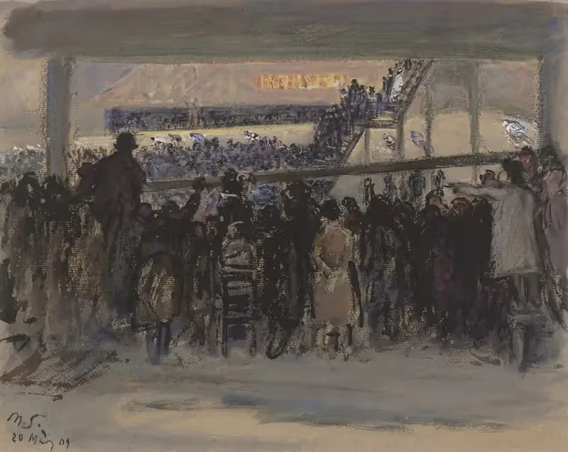Берлинские шести-дневные гонки by Макс Слевогт, 1909 — digital art print download