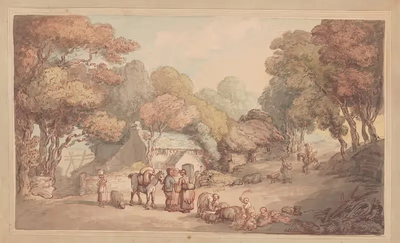 Country scene in Devonshire by Thomas Rowlandson — digital art print download