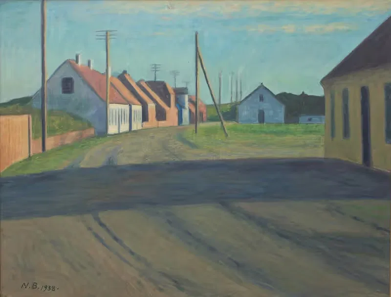 Дорога в маленьком городке. Странде by Нильс Бьерре, 1938 — digital art print download