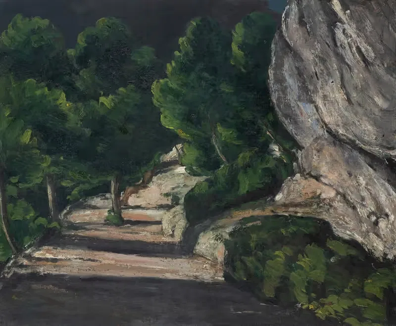 Landscape. Road with Trees in Rocky Mountains — Paul Cézanne