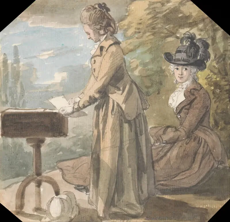 Lady Francis Scott and Lady Elliot — Paul Sandby