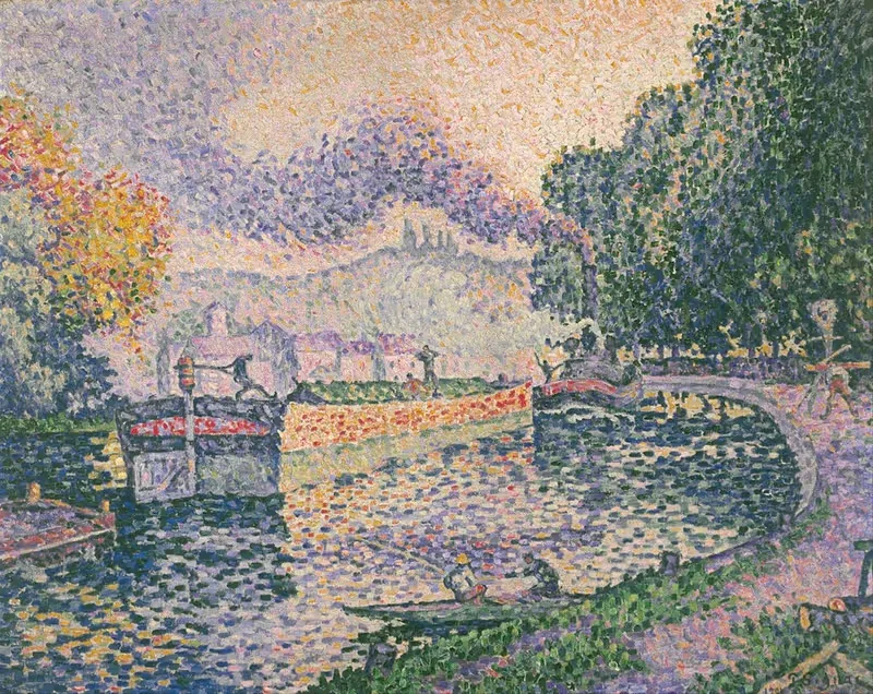 The Tugboat, Canal in Samois — Paul Signac