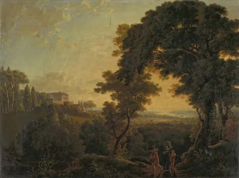 Italian Landscape, Lake Nemi — Peter Birmann
