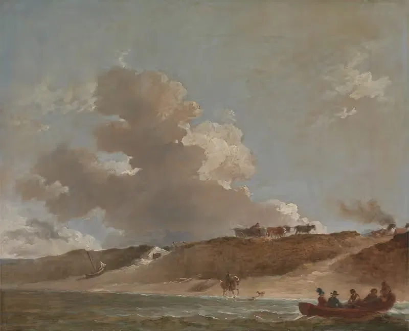 Coastal Landscape with a Ferry Boat — Peter Francis Bourgeois