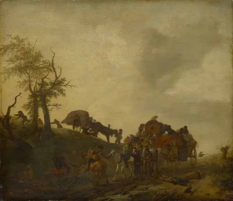 Нападение на путешественников by Филипс Вауверман, 1643 — digital art print download