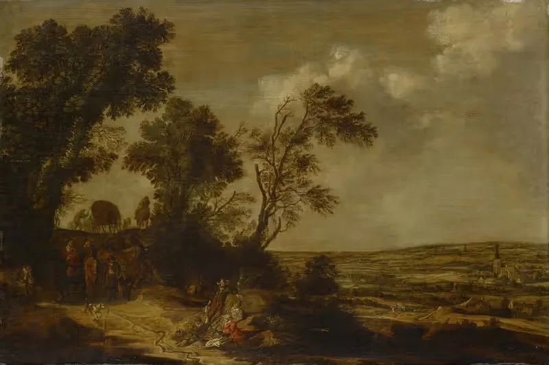 Hilly Landscape with a Country Road — Pieter de Molijn