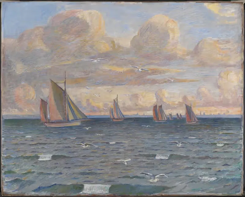 Корабли в проливе by Пуль Симон Кристиансен, 1910 – 1917 — digital art print download