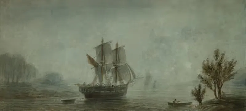 Paisaje de la costa con veleros — Prilidiano Pueyrredòn