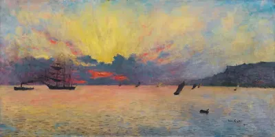 Море в Сент-Адрес, сумерки by Сибе Иоганнес Тен Кат, 1907 — digital art print download