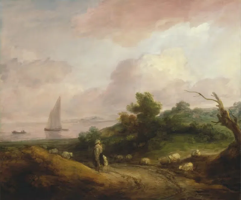 Coastal Landscape with a Shepherd and His Flock — Thomas Gainsborough