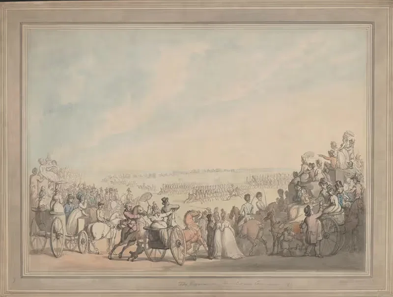 Обзор на Уимблдонском общинном поле by Томас Роуландсон, 1798 — digital art print download