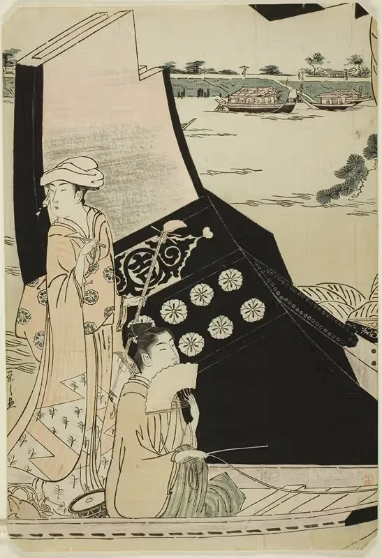 Women on a Pleasure Boat — Chōbunsai Eishi