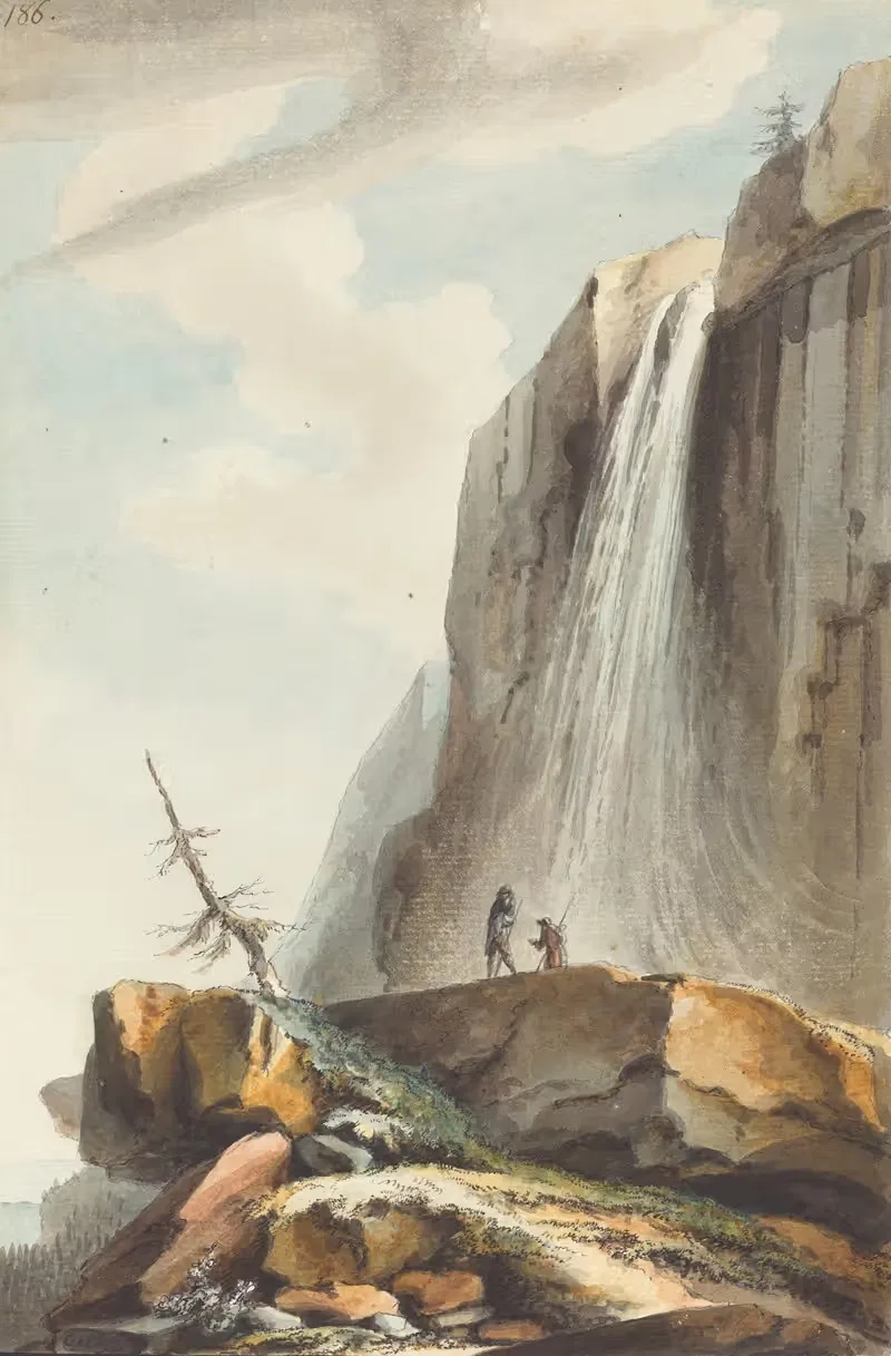 Cascade dessus Wasserberg (Waterfall above Wasserberg) — Caspar Wolf