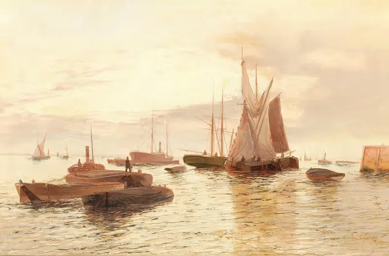 Лодки на спокойном море — Эдвард Генри Юджин Флетчер