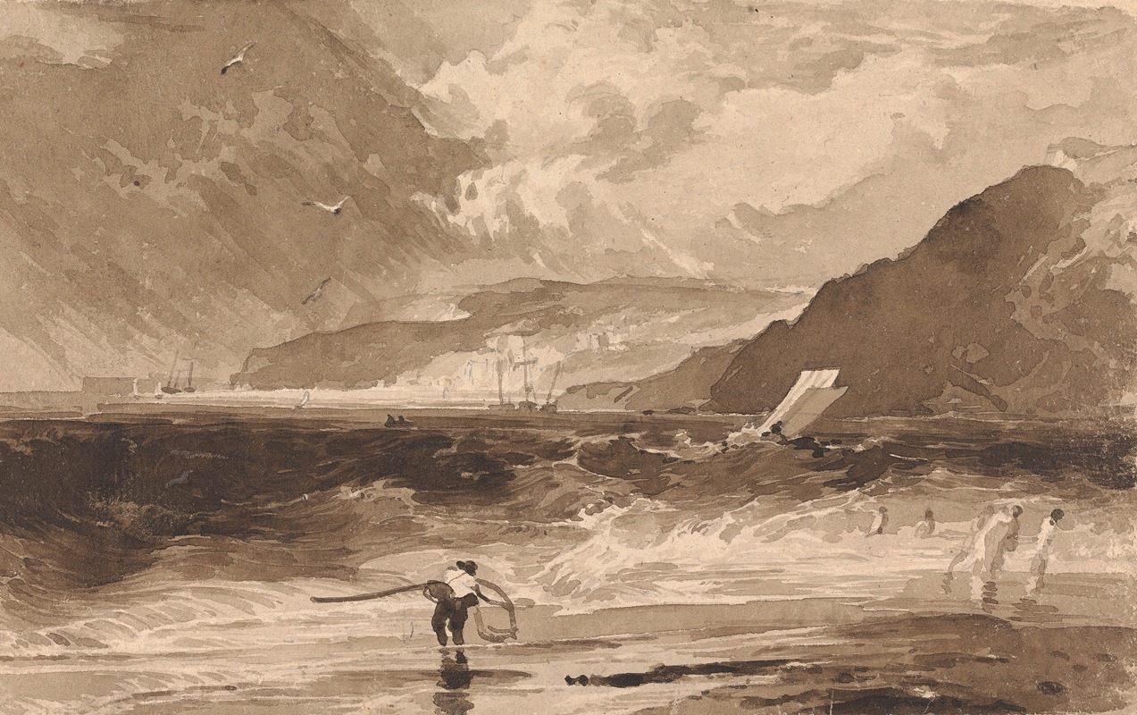 Lyme Regis, Dorsetshire, a Squall by Томас Салли — digital art print download