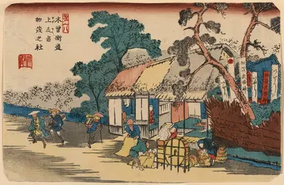Ageo shuku kamo no yashiro by Keisai Eisen, 1835 — digital art print download