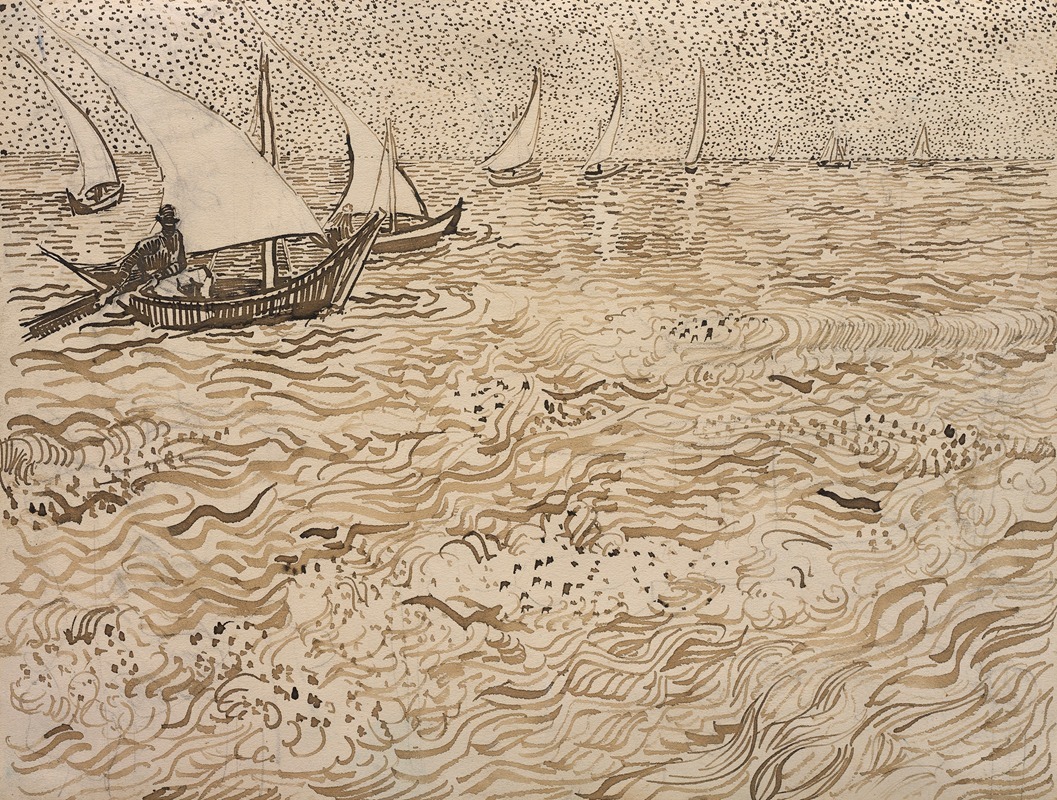Boats at Saintes-Maries by Винсент ван Гог, 1888 — digital art print download
