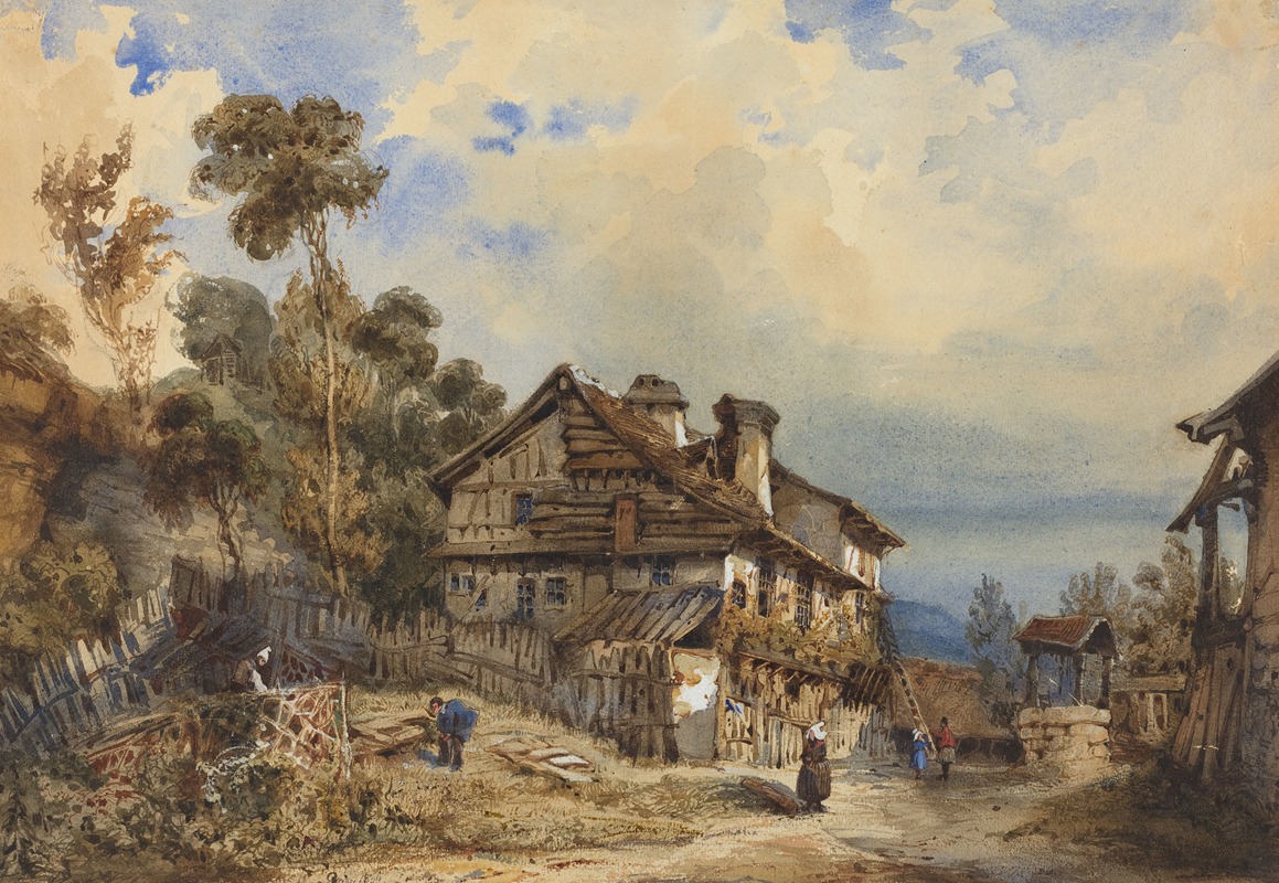 Rustic Landscape by French School, 1830 — digital art print download