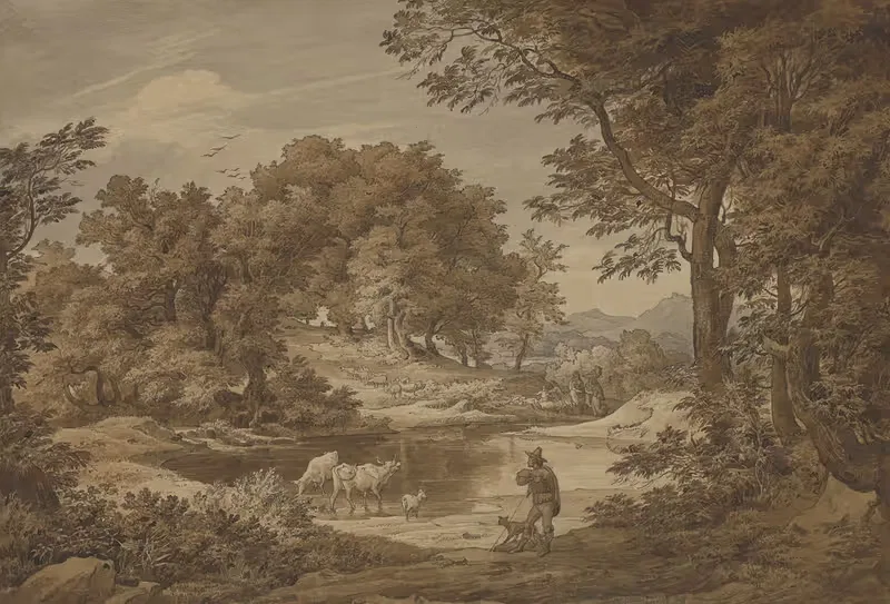 Итальянский пейзаж с пастухами by Фридрих Преллер Старший, c. 1831 — digital art print download