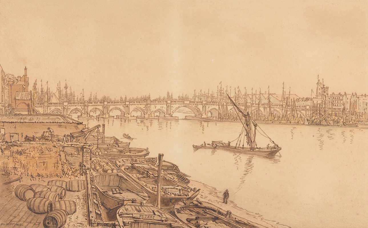 View of Old London Bridge — William Henry Hunt