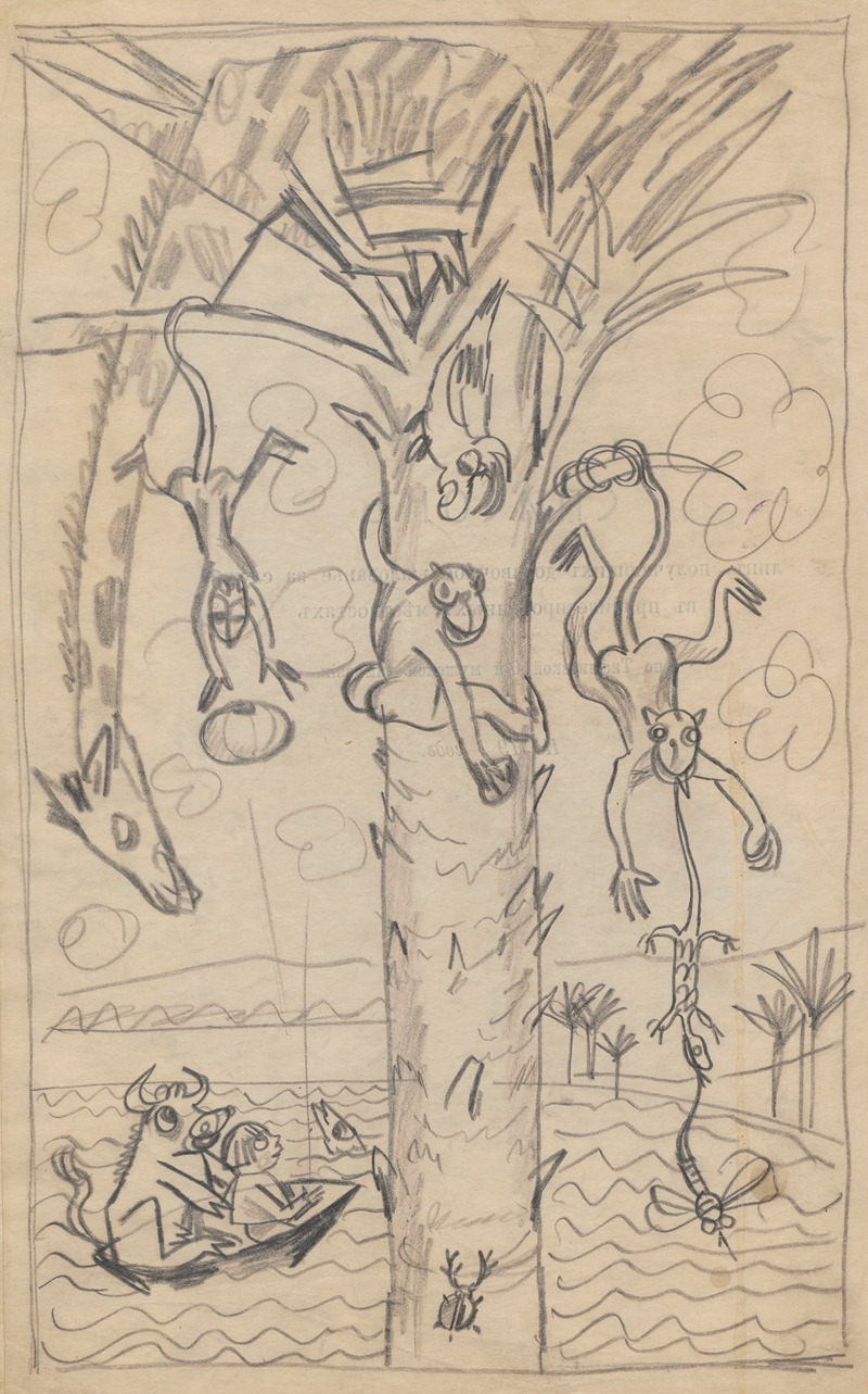 Humorous drawing for nephew Alik, X — Zygmunt Waliszewski