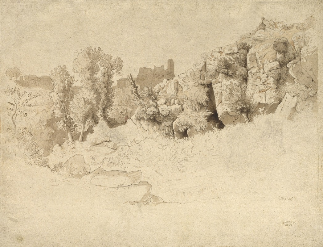 Rock Formations near Olevano by Генрих Дребер, 1847-1848 — digital art print download