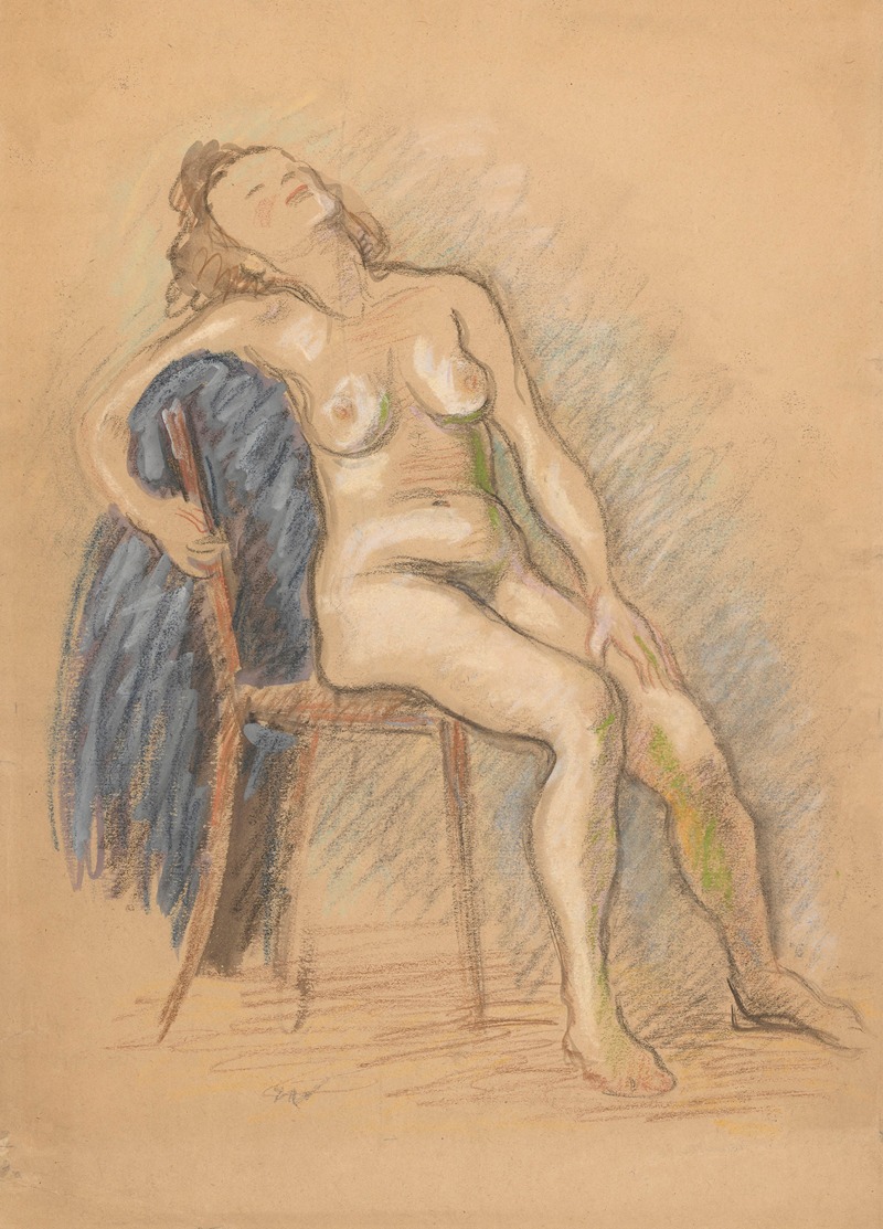Nude sitting in a chair — Зигмунт Валишевский
