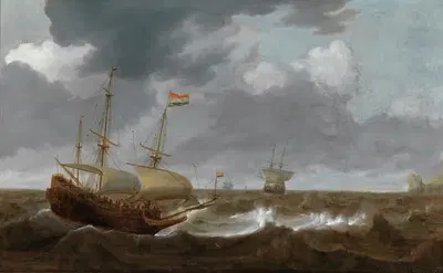 Корабли на бурном море by Ян Порселлис — digital art print download