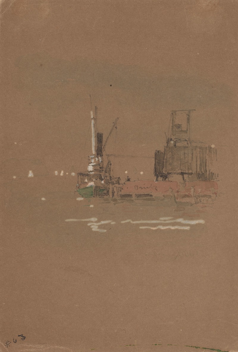 Hudson River Brick Piers by Джаспер Фрэнсис Кропси, 1886 — digital art print download