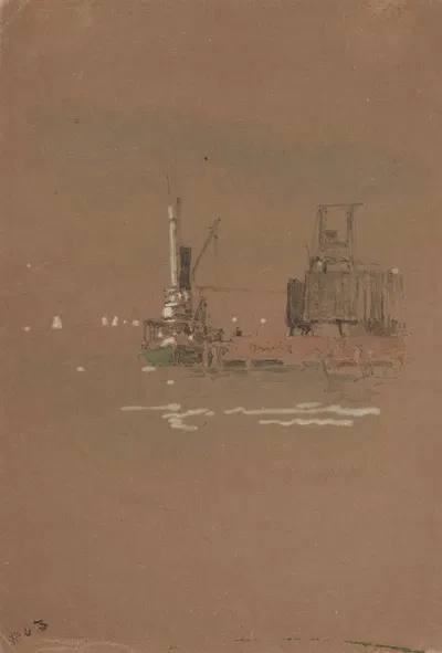 Hudson River Brick Piers by Джаспер Фрэнсис Кропси, 1886 — digital art print download