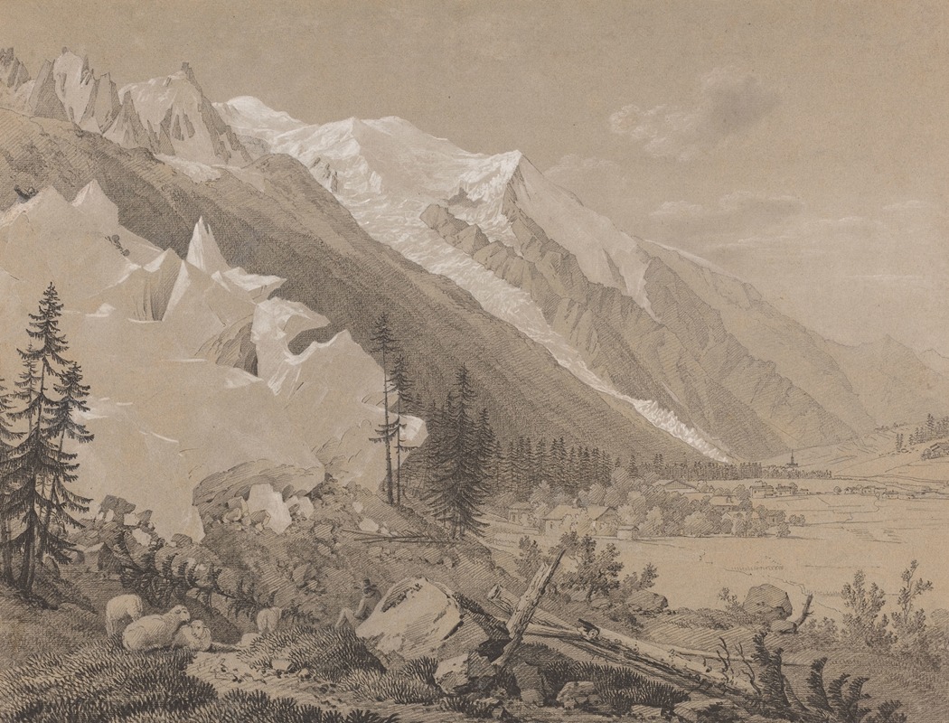 Vue du Mont Blanc by Жан-Антуан Линк — digital art print download