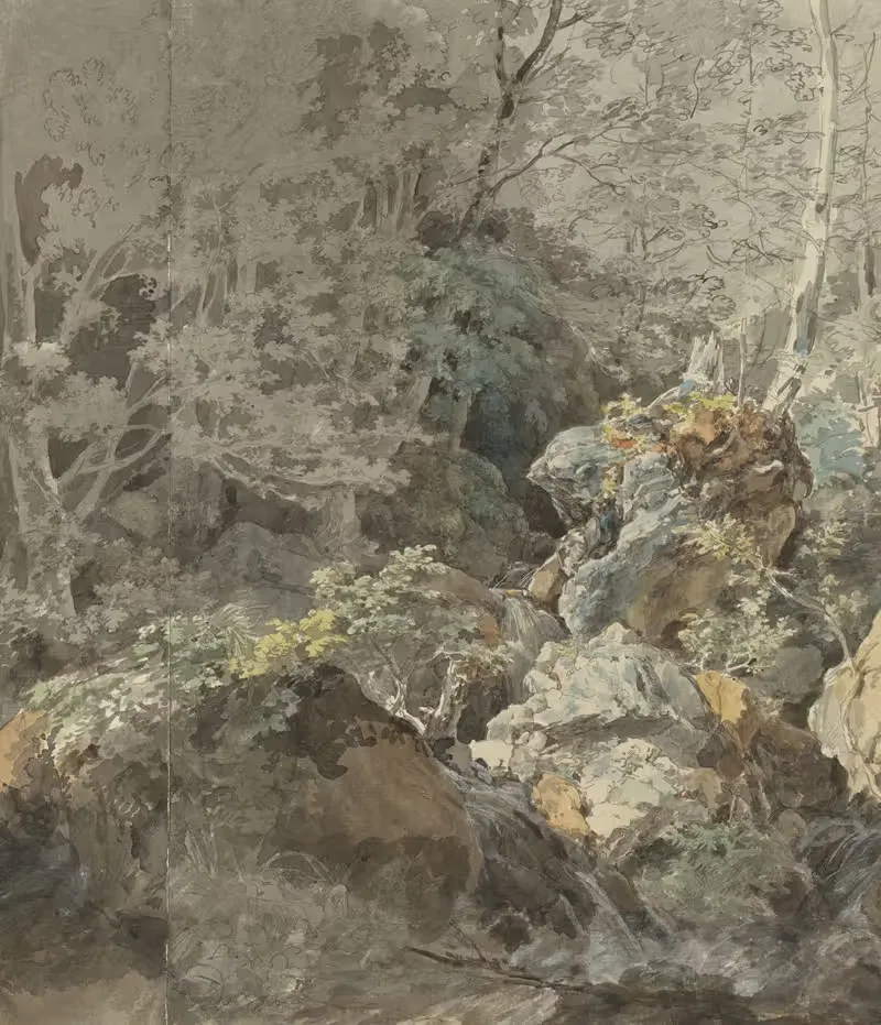 Водопады в горном лесу by Иоганн Георг фон Диллис, 1797 — digital art print download