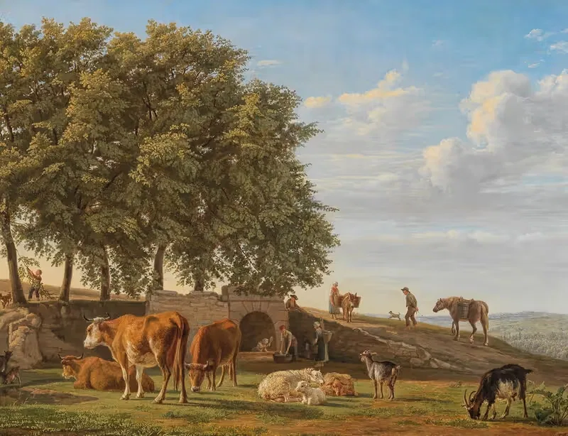 A Pasture with Washerwomen — Johann Ulrich Burri