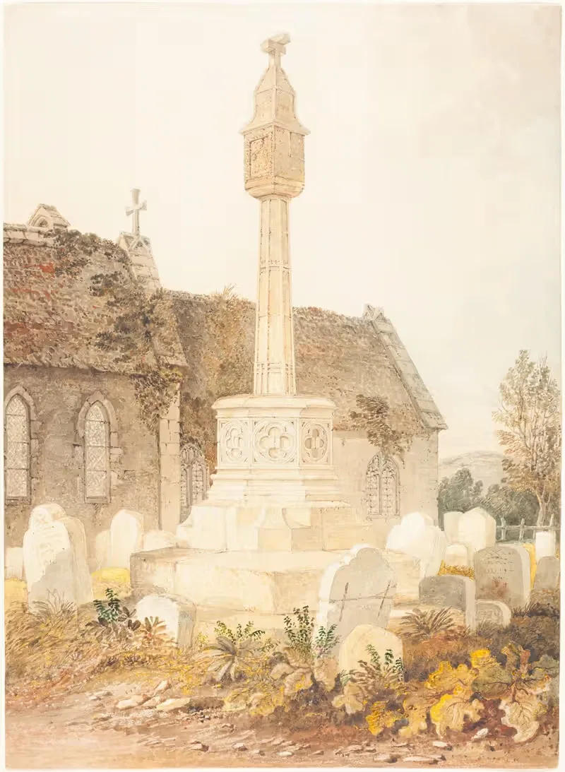Monument in a Church Cemetery — John Chessell Buckler