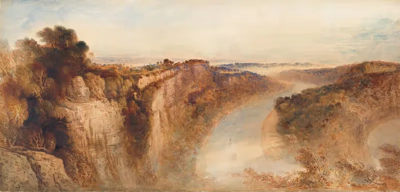 View on the River Wye, Looking towards Chepstow — John Martin