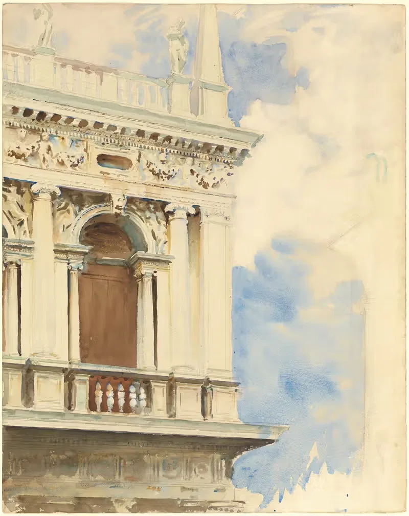 A Corner of the Library in Venice — John Singer Sargent