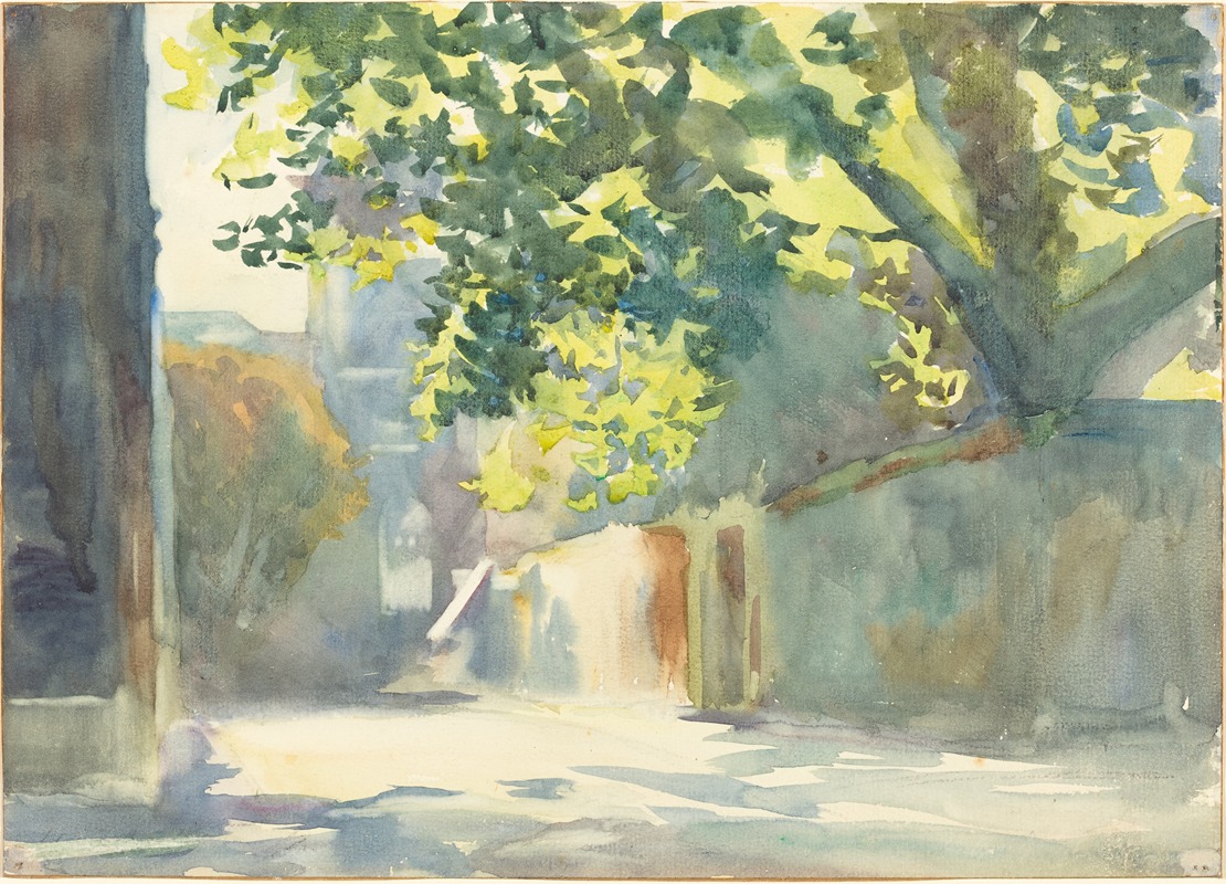 Солнечная стена под деревом by Джон Сингер Сарджент, c. 1913 — digital art print download