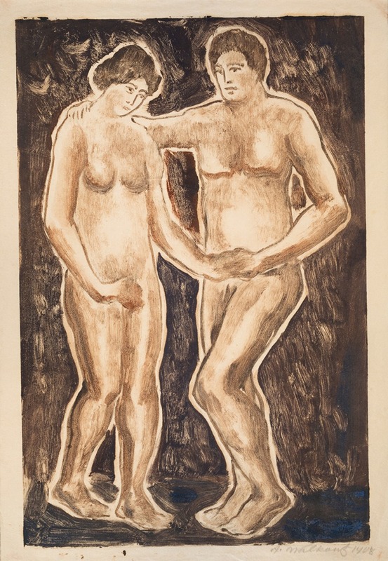 Figure Sketch by Abraham Walkowitz, 1908 — digital art print download
