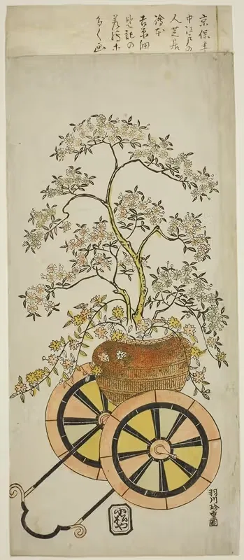 Цветочный вагон by Ханэгава Чинчо, c. 1730 — digital art print download