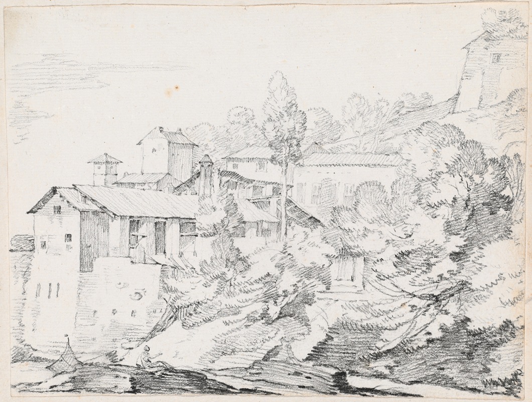 Italian Buildings on a Hillside — Жозеф-Мари Вьен