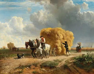 Haymaking by Ludwig Voltz, 1860 — digital art print download