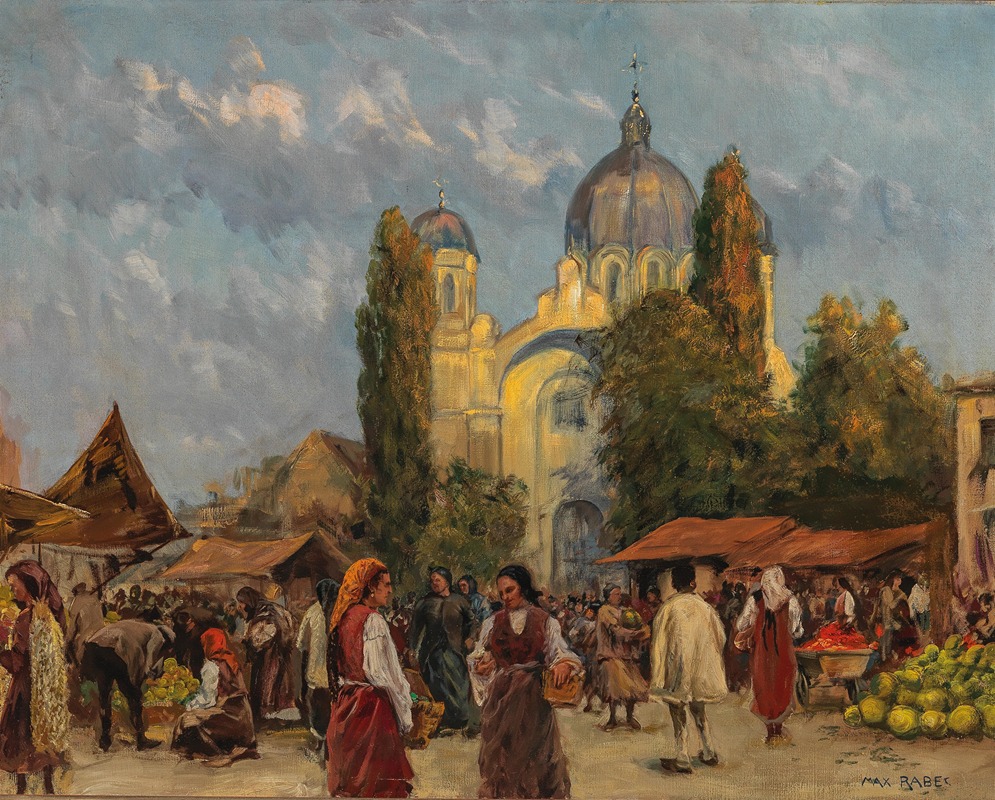 Markt in Sofia by Max Friedrich Rabes — digital art print download