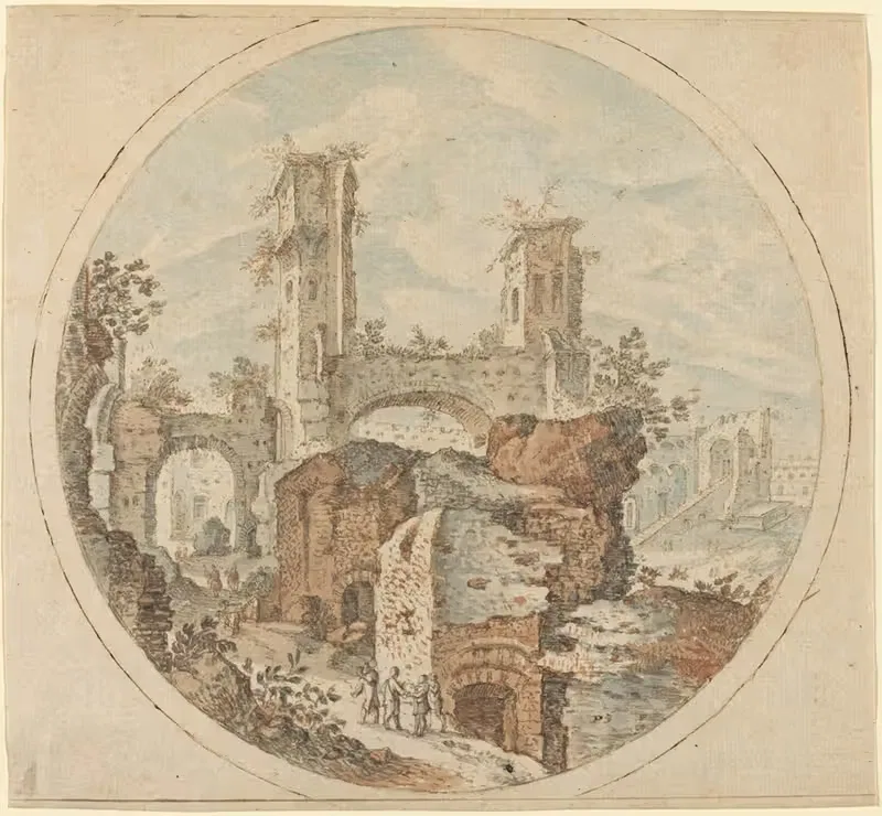 Travellers among Roman Ruins — Pieter Stevens