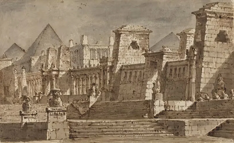 Египетский сценический дизайн by Пьетро Гонзага, c. 1815 — digital art print download
