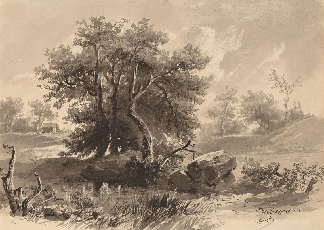 The Trees,Bedford,New York by Регис Франсуа Жиньо, 1849 — digital art print download