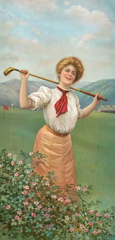 Женщина-гольфист by Аноним, 1908 — digital art print download