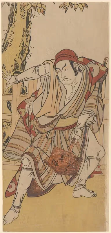 Actor Otoni Hiroje as Pilgrim with Post by Katsukawa Shunkō — digital art print download